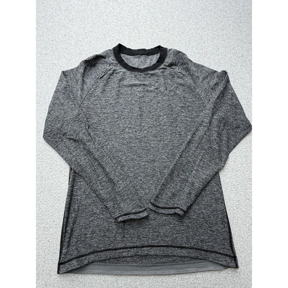 Lululemon Shirt Mens Large Gray Long Sleeve Raglan Performance Athletic Tee